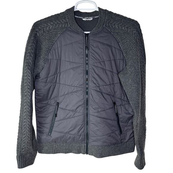 Kari Traa Jackets & Blazers - Kari Traa Women's Large Jacket Gray Faere Insulated Bomber Knit Wool Sleeves Ski